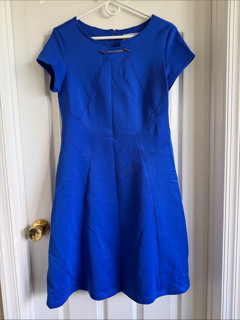 NWT Shelby & Palmer Royal Blue Short-Sleeve Fit-and-Flare Mini Dress